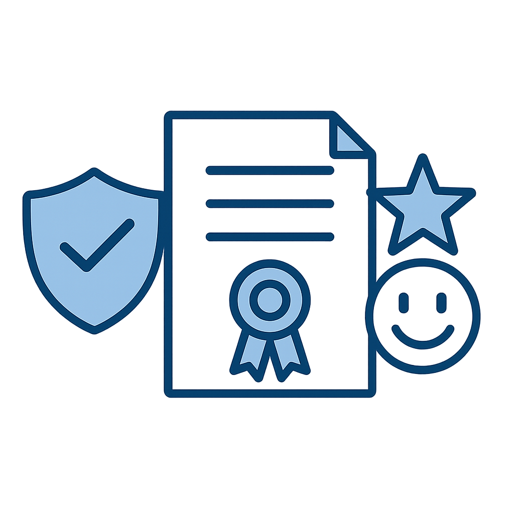 Illustration symbolisant la garantie et la satisfaction client avec protection et support fiables chez PiècesPC.fr