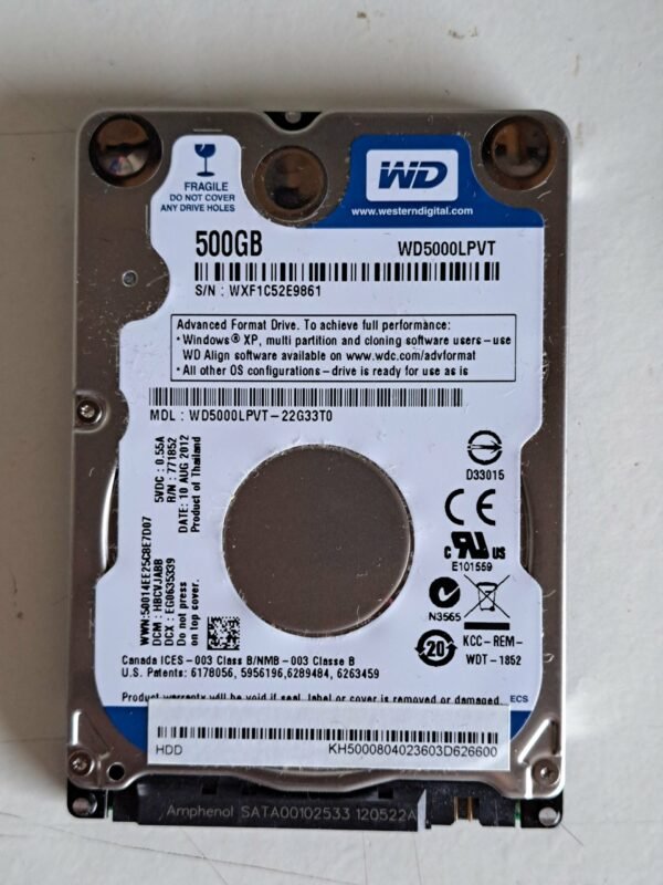 WD5000LPVT Disque Dur 2.5" 500go