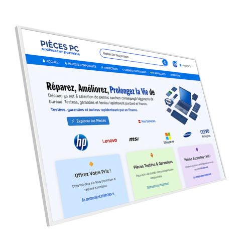 Dalle écran PC portable Standard LCD LED Brillant ou Mat toutes tailles et résolutions – Compatible Acer, Asus, HP, Dell, Lenovo, Samsung, Sony, Toshiba.