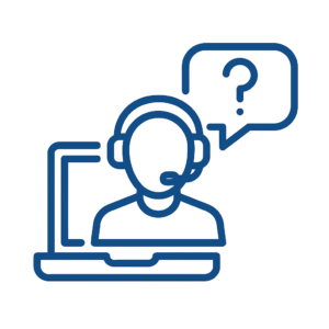 Icônes illustrant une demande de produit informatique personnalisée sur PiecesPC.fr – service de recherche et disponibilité rapide des pièces détachées PC