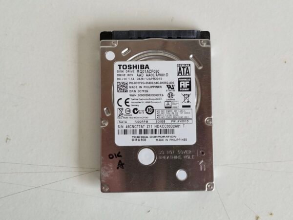 Disque dur 500GB 2.5" rpm 7200 Toshiba Slim