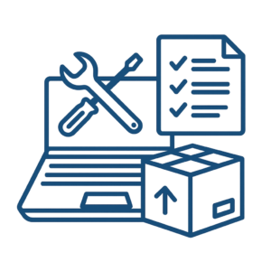 Ordinateur portable emballé et prêt à être expédié pour réparation – service avec étiquette prépayée et retour inclus chez PiecesPC.fr