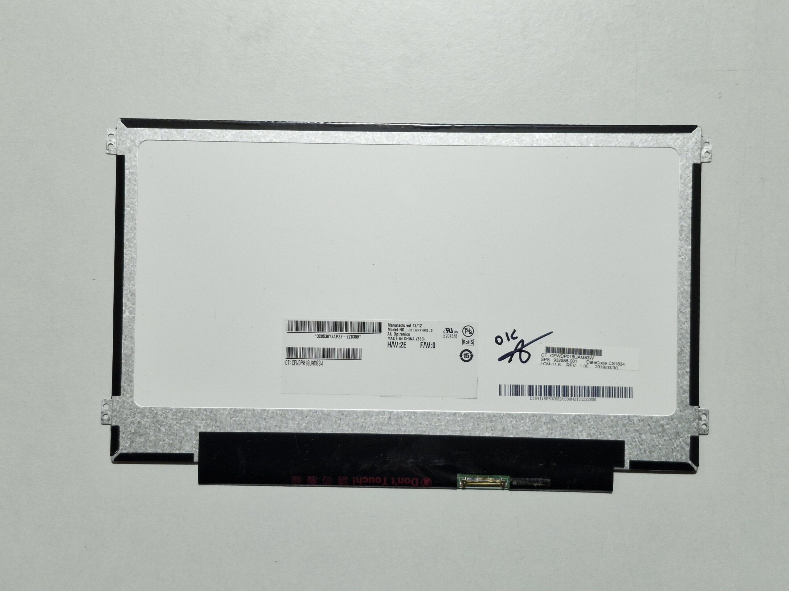 Écran LCD B116XTN02.3 11.6" HD Mat eDP 30 Pins – Connecteur Bas Droite