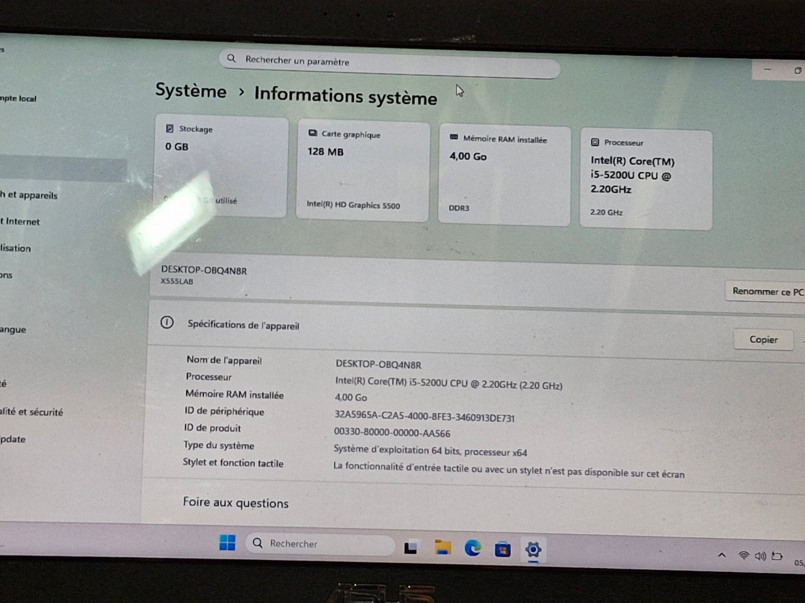 Carte Mère ASUS X554L / X554LA / X554LD – i5-5200U – 4Go DDR3 – Avec Ventilateur – Image 4