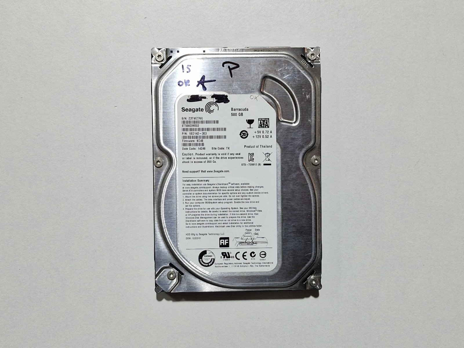 Seagate Barracuda 500GB 3.5” SATA 7200RPM