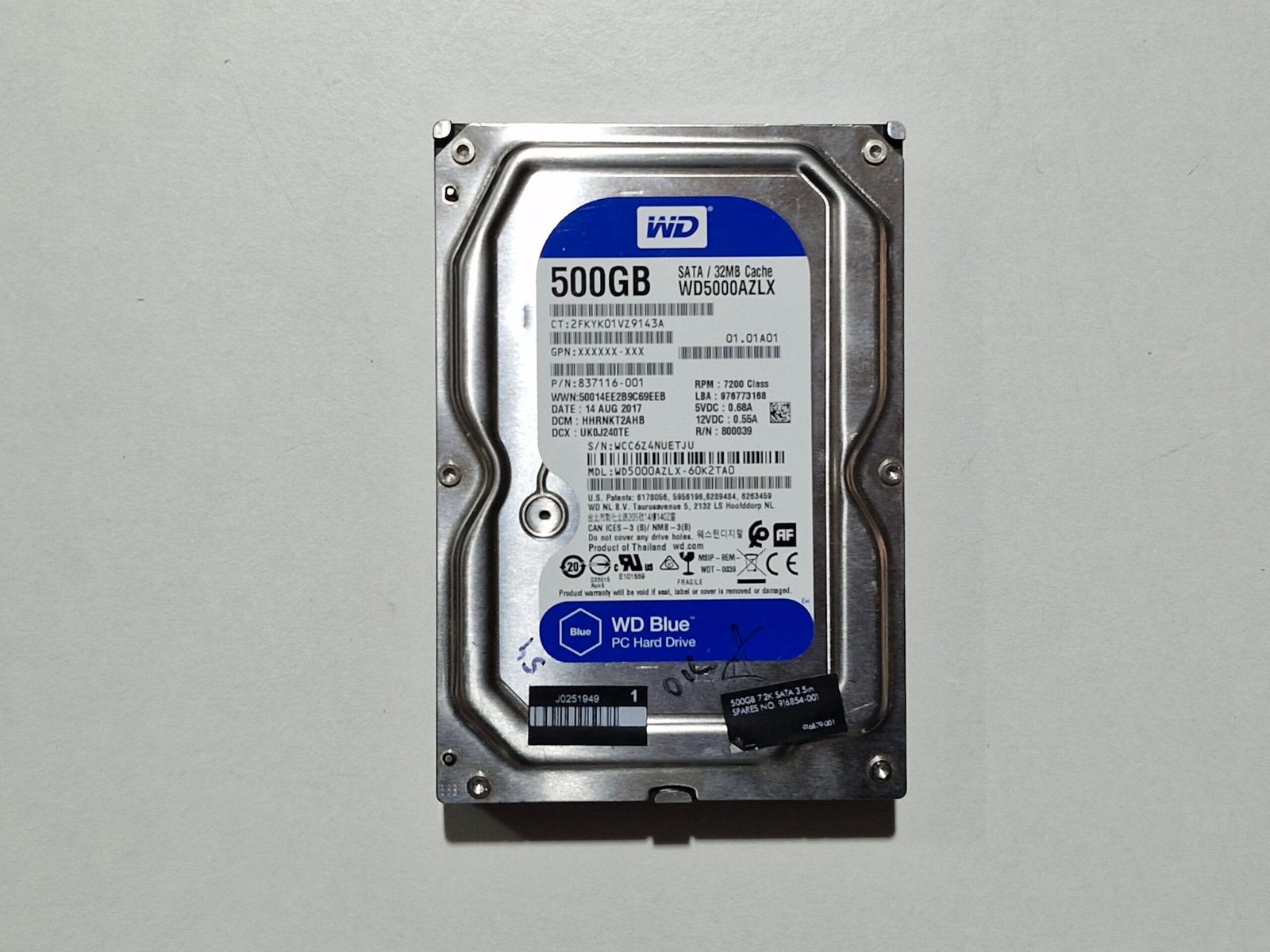 Disque Dur WD Blue WD5000AZLX 500GB 3.5” SATA 7200RPM
