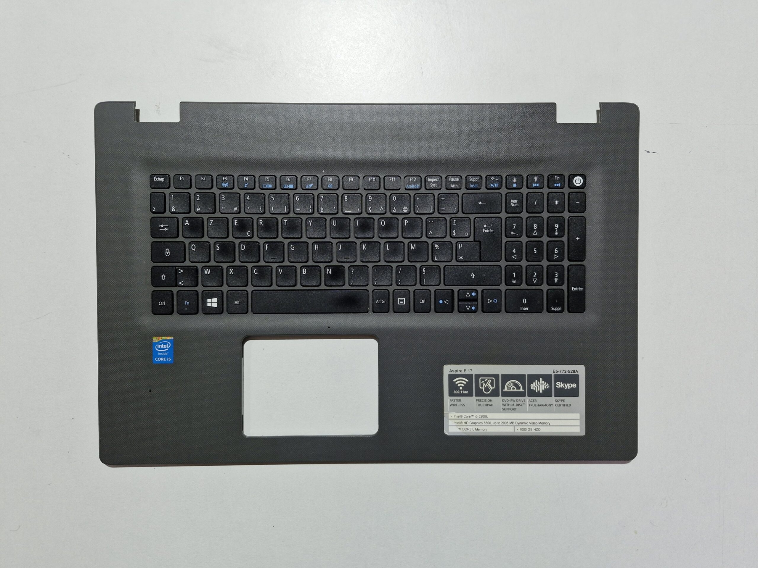Acer Aspire E5-772 – Palmrest complet avec clavier AZERTY