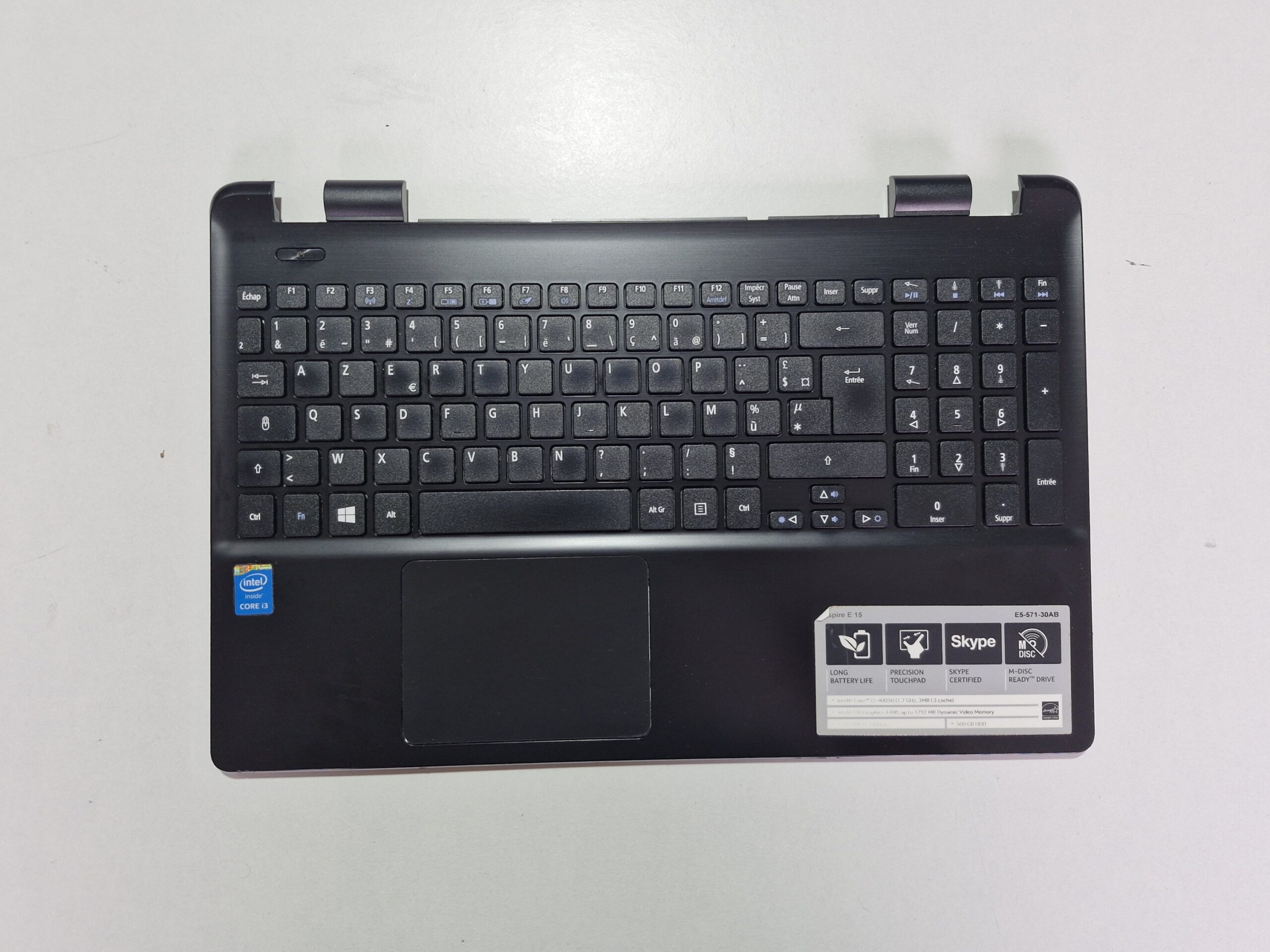 Palmrest Acer Aspire E15 E5-571-30AB – Clavier AZERTY + Touchpad