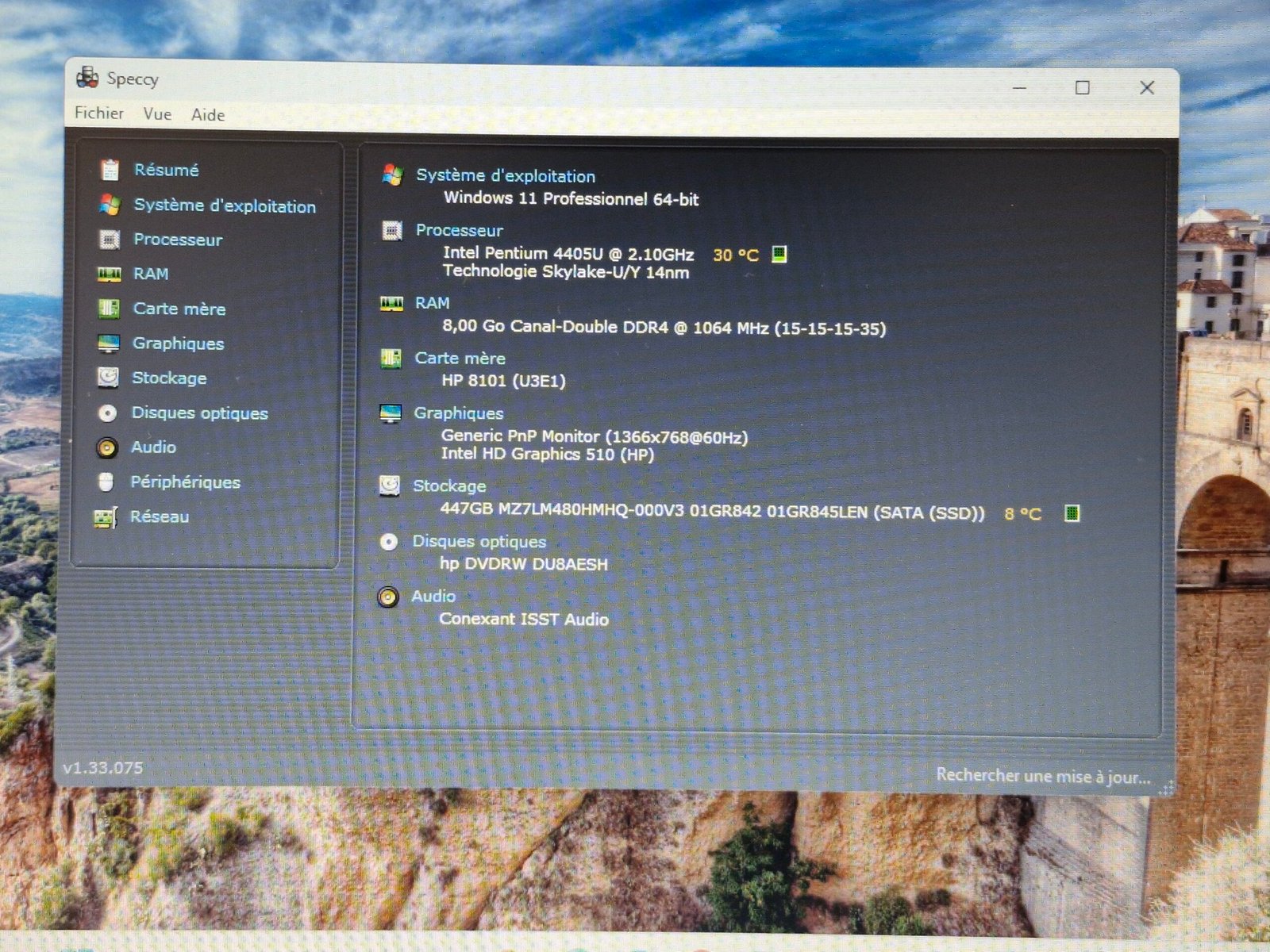 PC Portable HP ProBook 450 G3 – Intel Pentium 4405U / 8GB RAM / SSD 480GB – Image 3