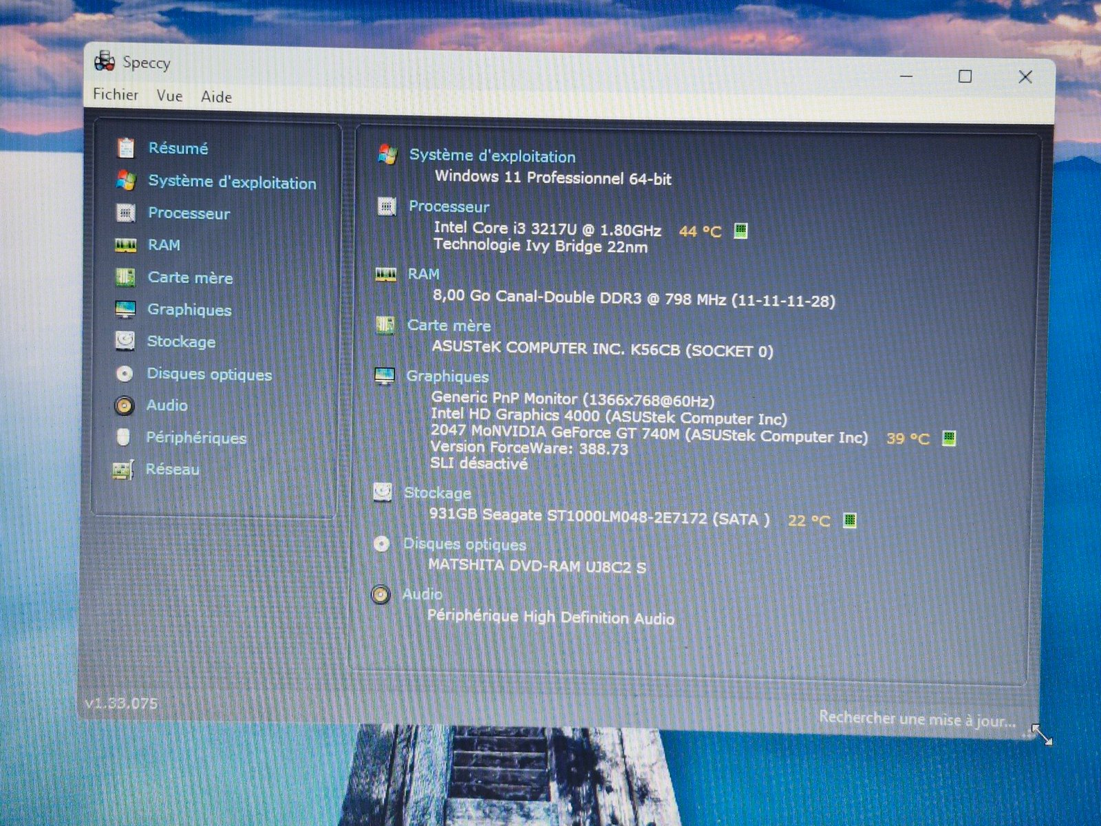 PC Portable ASUS S56CB – Intel Core i3 / 8 Go RAM / 1 To HDD / NVIDIA GT 740M – Image 3