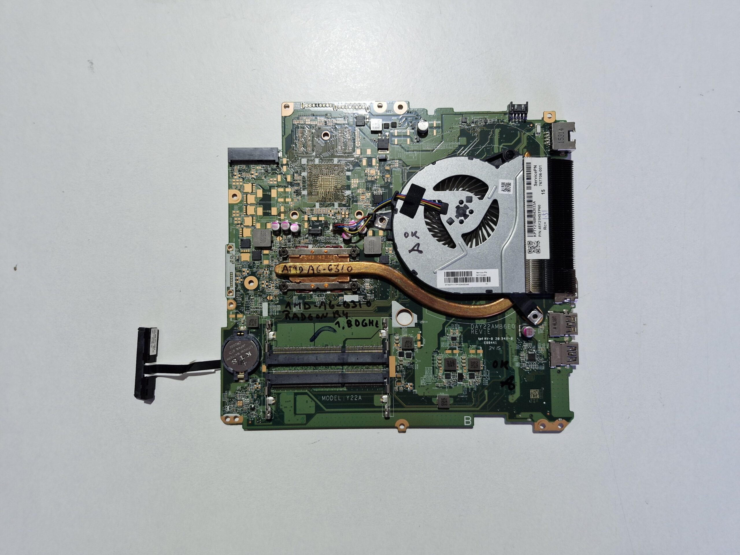 Carte Mère HP 17-p107nf – DA0Y22AMB6E0 Rev:E (TPN-Q144) – AMD A6-6310 / Radeon R4 1.8GHz