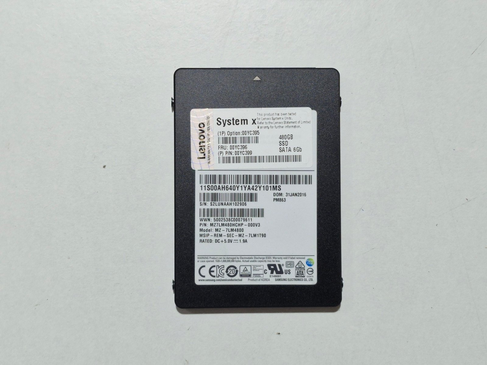 SSD 2.5" Lenovo / Samsung PM863 480GB – SATA 6Gb/s