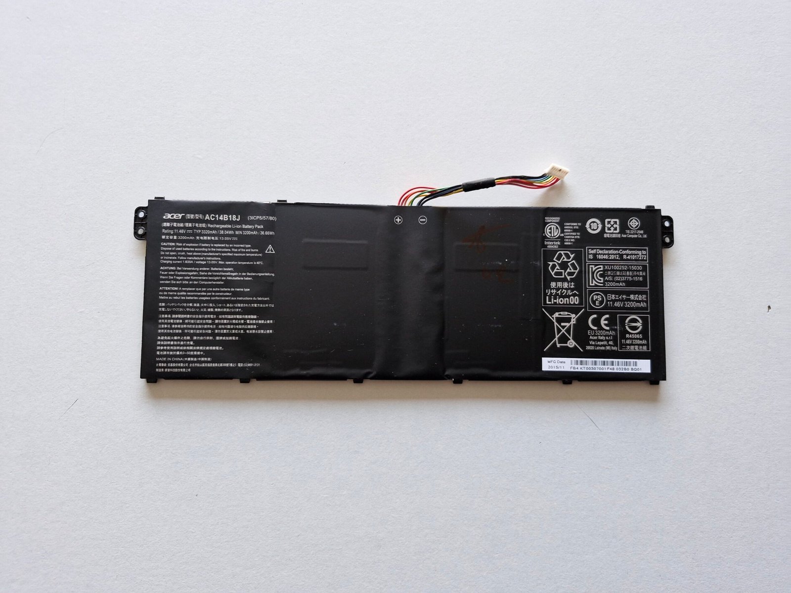 Batterie interne Acer Aspire ES1-521 – Modèle AC14B18J