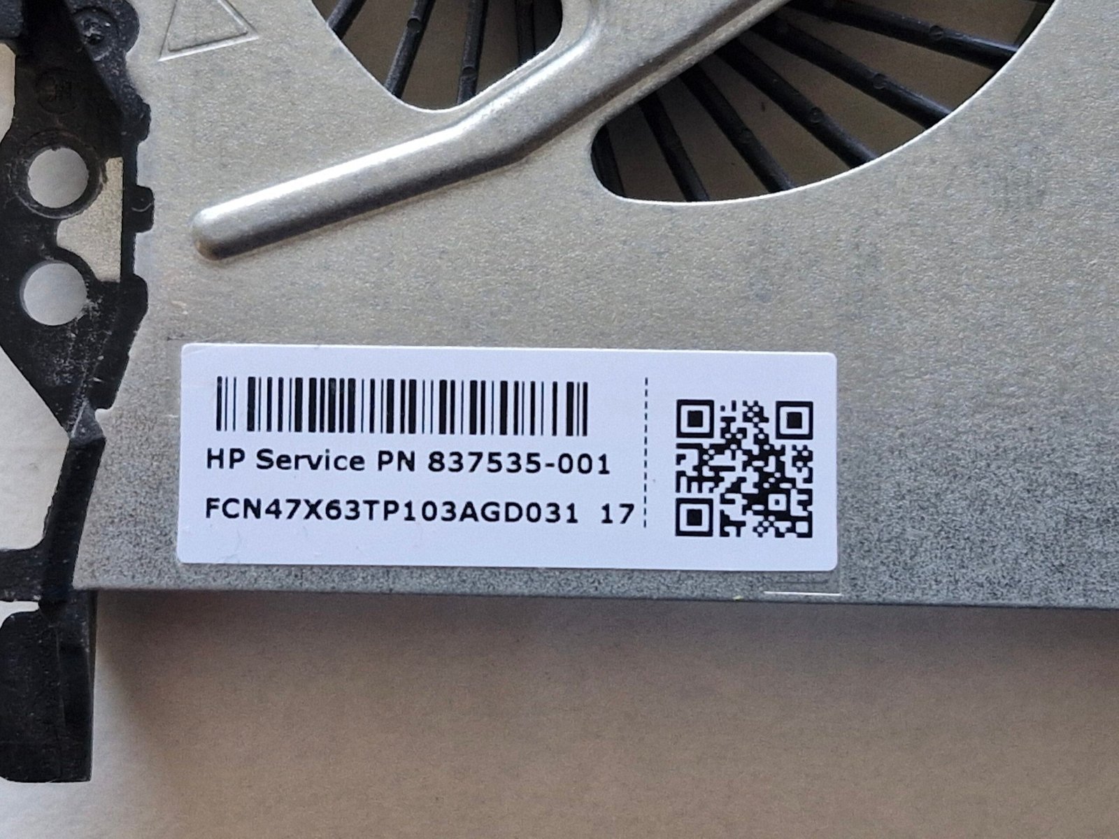 Ventilateur CPU HP ProBook 450 G3 – Réf. 837535-001 – Image 3