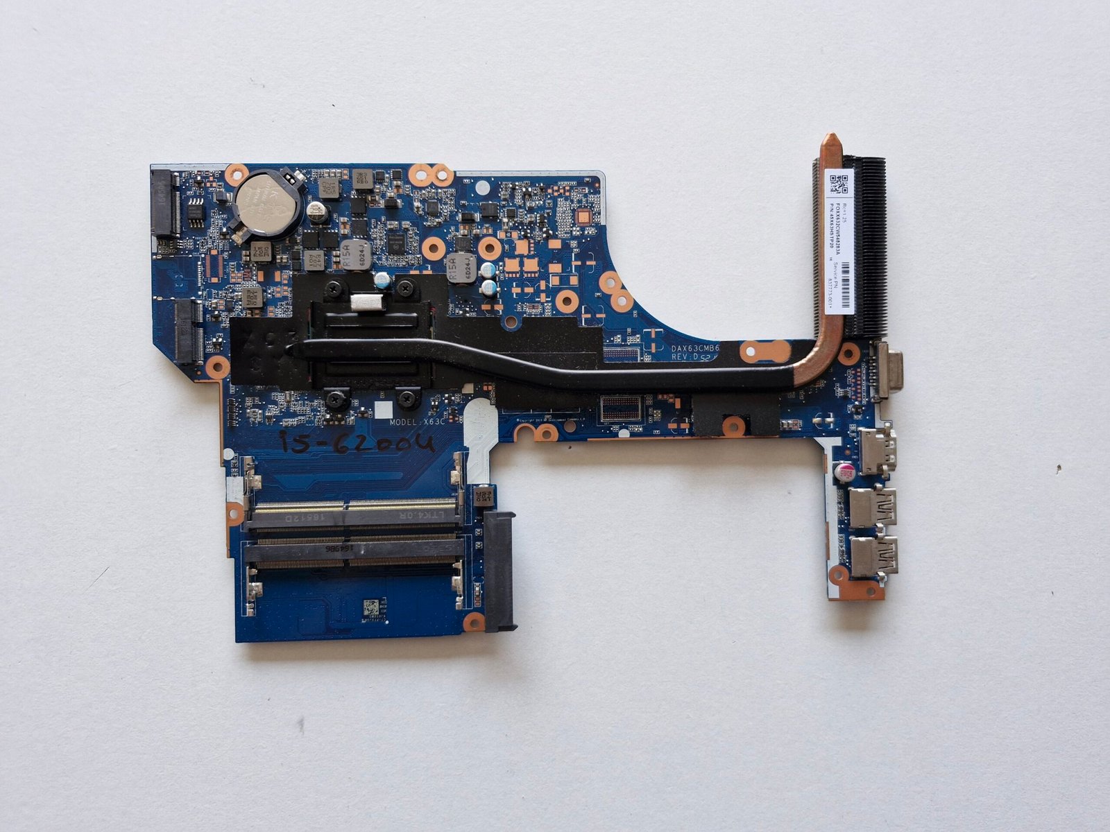 Carte mère HP ProBook 450 G3 i5-6200U – DAX63CMB6D1 Rev.D avec dissipateur