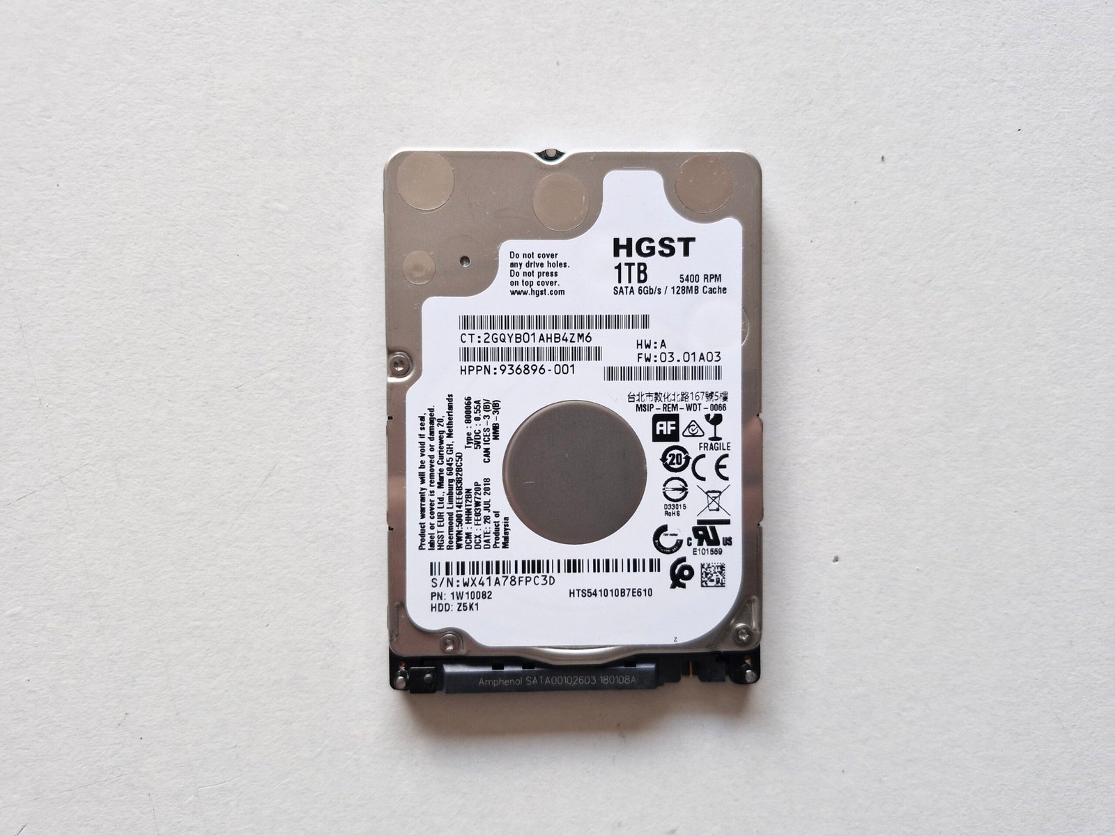 Disque Dur HGST 1To 2.5" SATA 5400 RPM - Slim