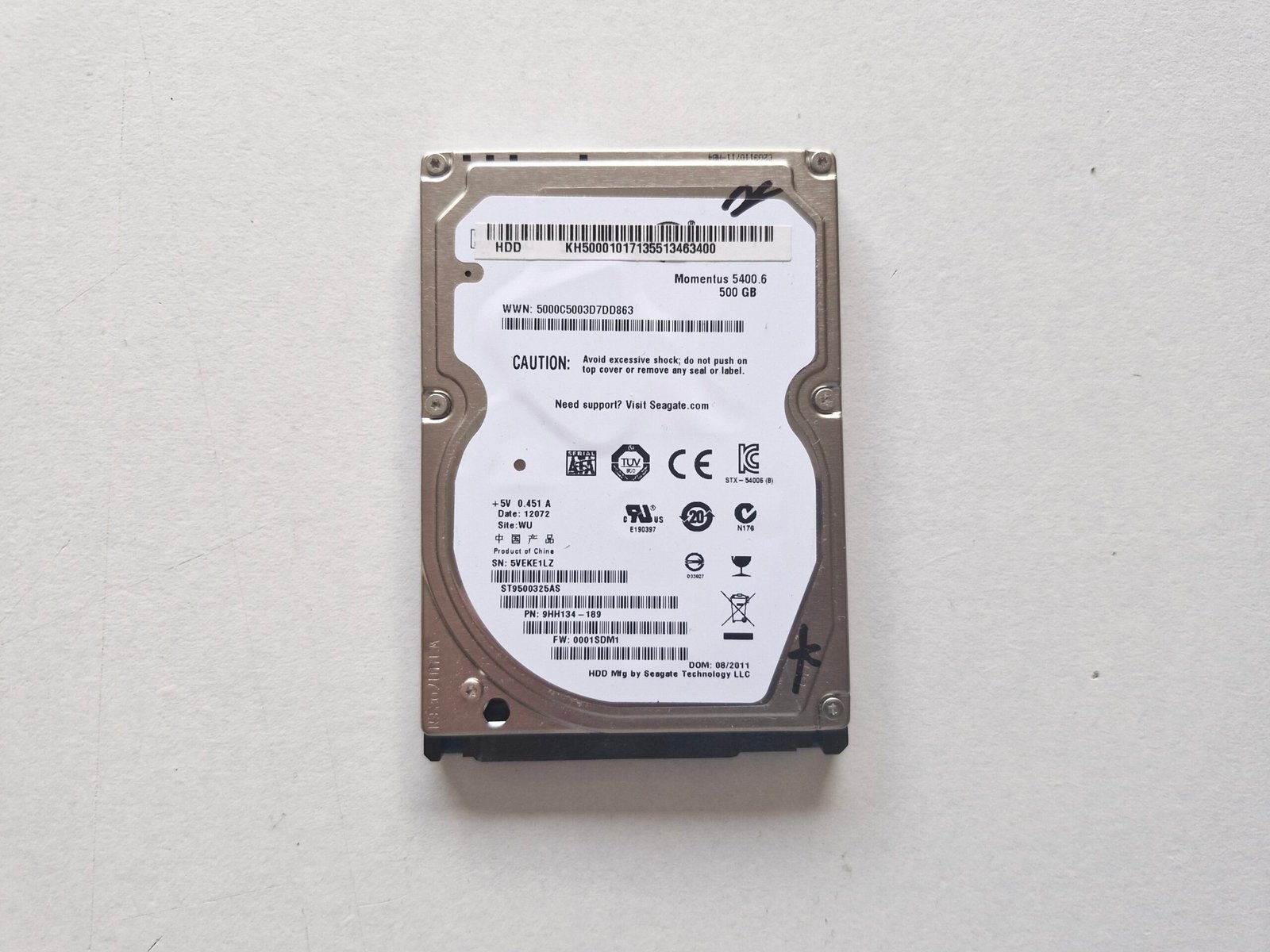 Disque Dur HDD Seagate Momentus 5400.6 500GB SATA 2.5" – ST9500325AS
