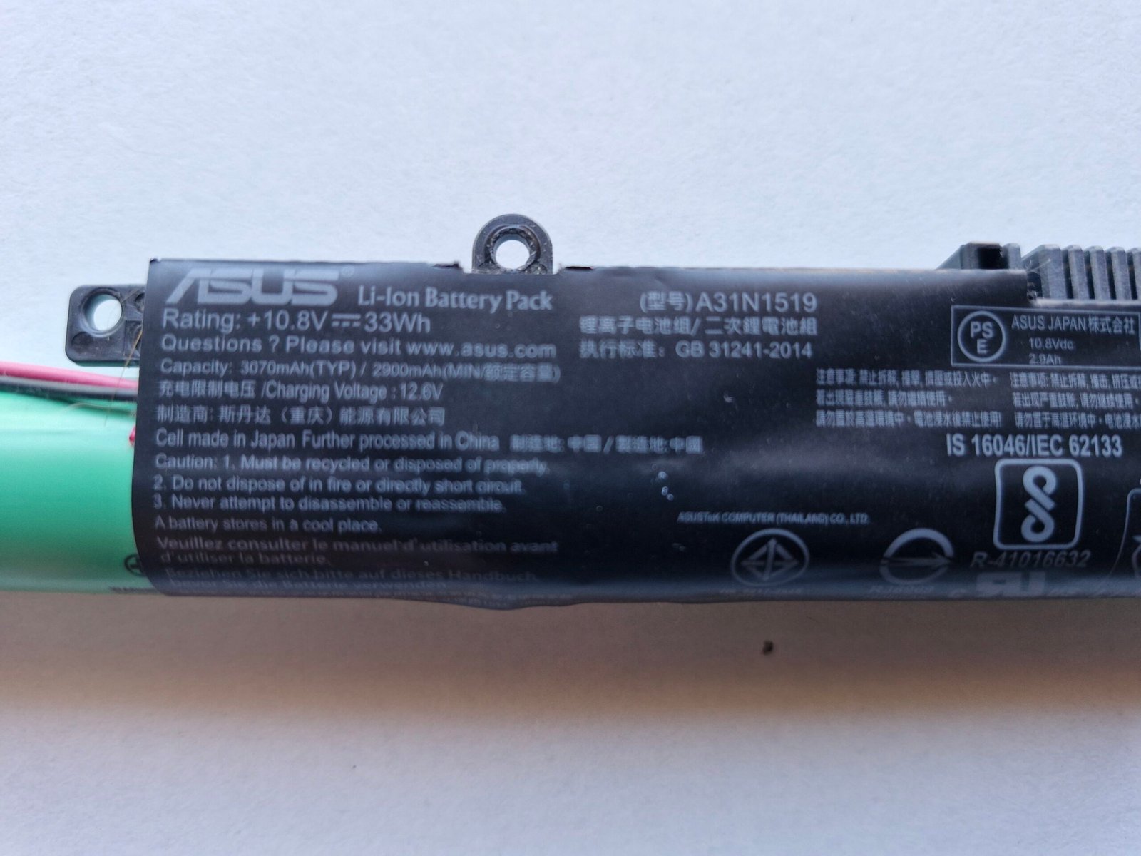 Batterie ASUS A31N1519 – 10.8V 33Wh 3070mAh – Batterie PC Portable d’Origine – Image 2