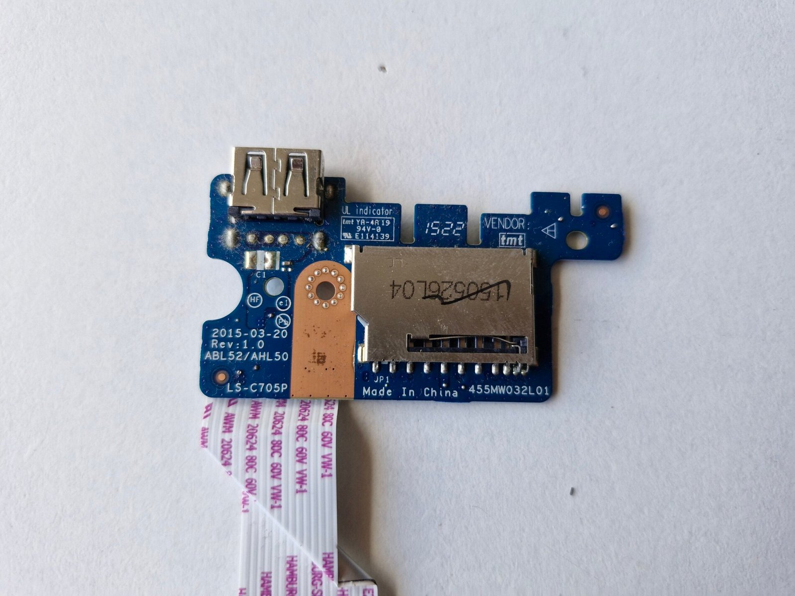Carte USB + Lecteur SD HP 15-ac000nf avec Nappe – ABL52/AHL50 LS-C705P – Image 4