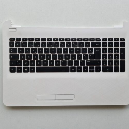 Top Case Clavier AZERTY HP 15-ac000nf – Repose-Poignets Blanc + Touchpad + Haut-Parleurs