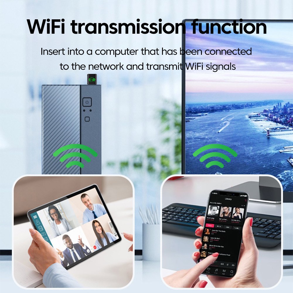 Adaptateur Clé USB WiFi 6 + Bluetooth 4.2 – Dongle WiFi USB 2 en 1 PC – Image 2