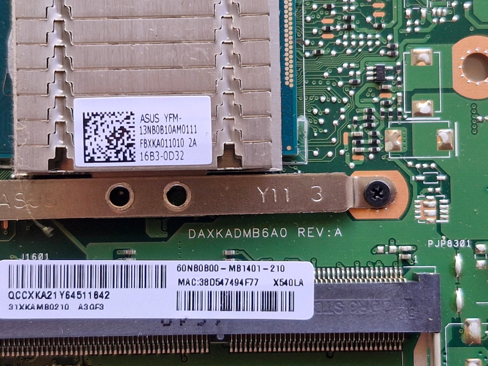 Carte Mère ASUS X540LA X540L – i3-5005U 2.0GHz – 4Go RAM – DAXKADMB6A0 REV:A – Image 3