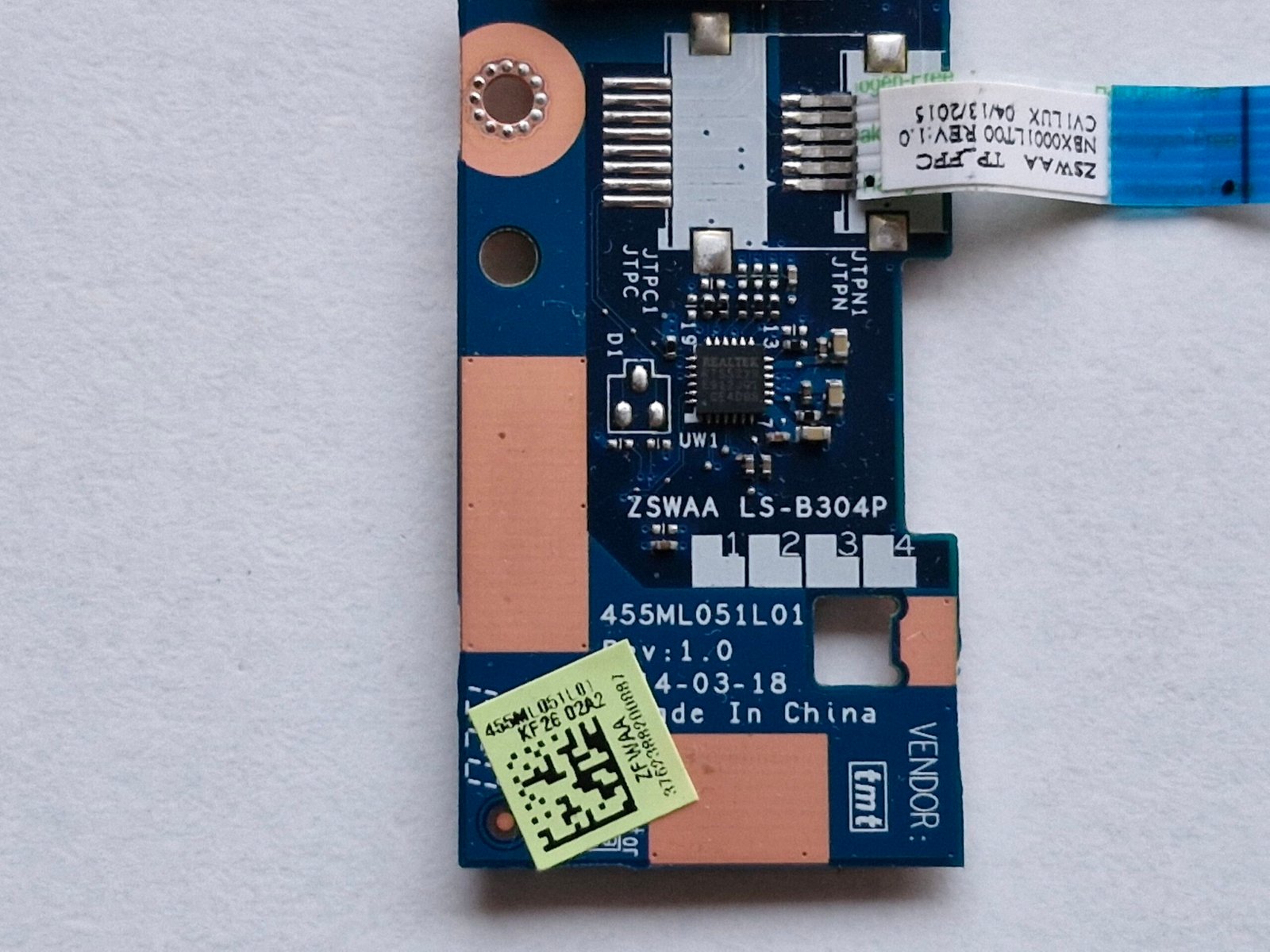 Carte Touchpad Lecteur SD Toshiba Satellite C50-B C55-B LS-B304P + Nappes – Image 3