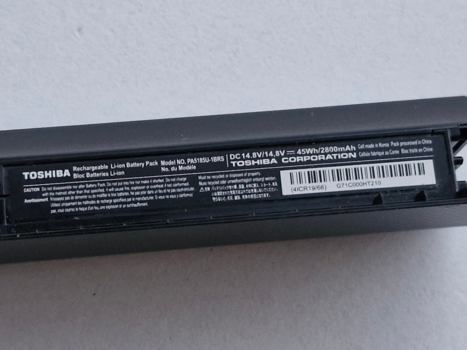 Batterie Toshiba PA5185U-1BRS 14.8V 45Wh Satellite C50-B C55-B Originale – Image 3